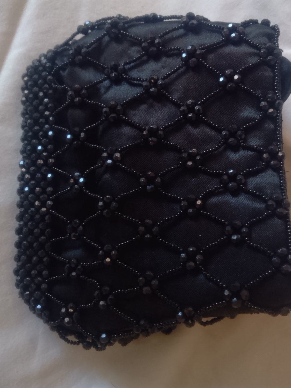 Black Beaded Evening Clutch Lancome New